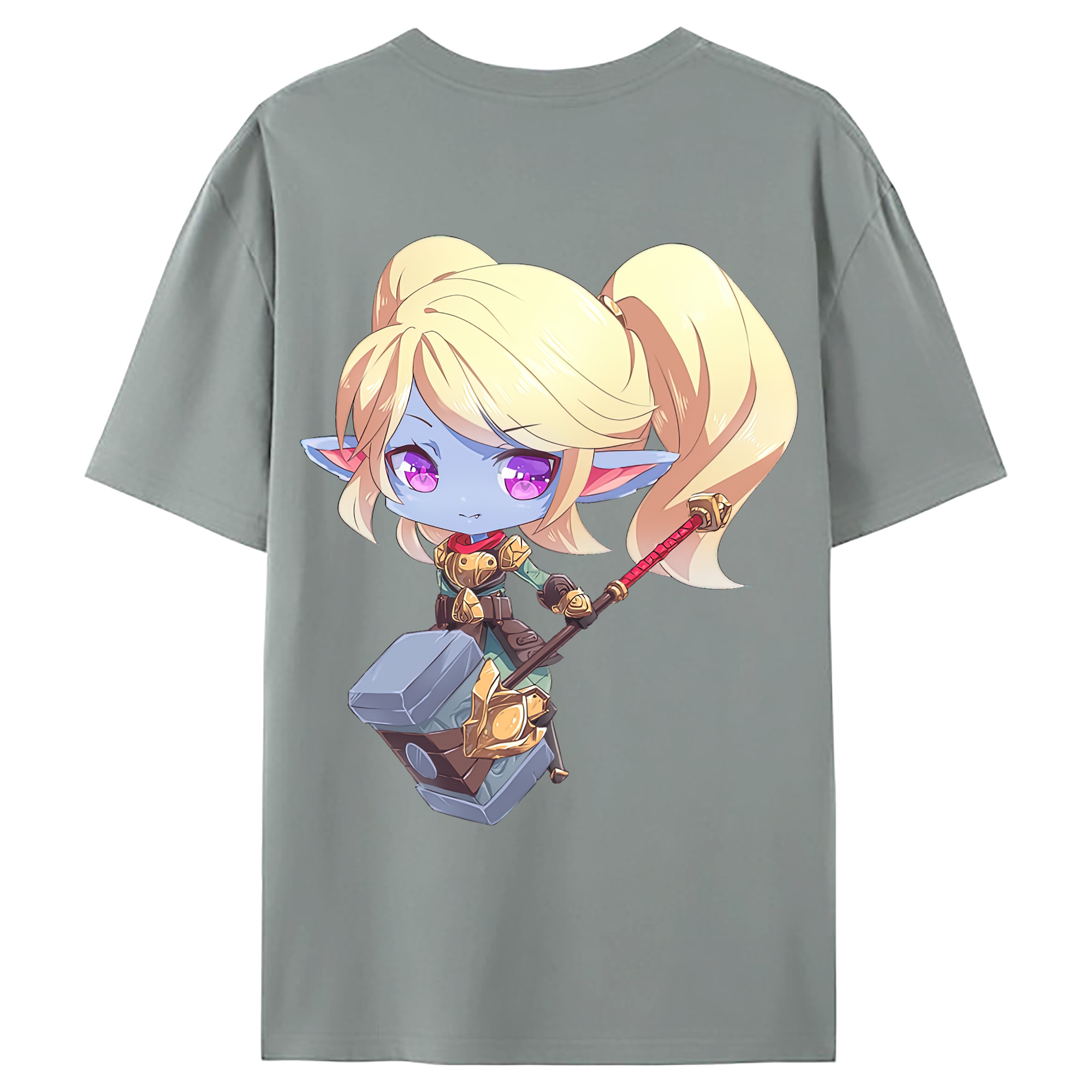 （画像用） リーグ・オブ・レジェンド League of Legends LOL 綿100％ メンズ半袖Tシャツ（バックプリント） 通気性
